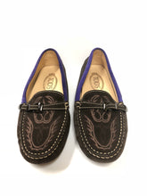 TOD’S GOMMINO SUEDE EMBROIDERED DRIVING LOAFERS SIZE 7.5