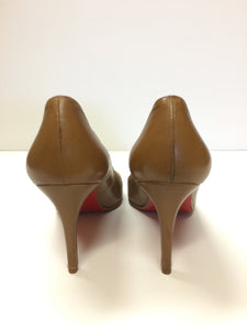 CHRISTIAN LOUBOUTIN LEATHER POINTED RED SOLE PUMPS SIZE 38