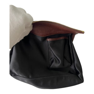 Gianni Versace Couture Brown Greca Quilt Top Handle Handbag