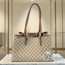 Gucci GG Emblem Canvas Tote Shoulder Handbag