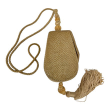 RAFAEL SÁNCHEZ Taupe suede beaded Tassel Shoulder Vintage Bag