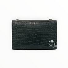 Saint Laurent Classic Monogram Tassel Crossbody Bag Crocodile Embossed Leather