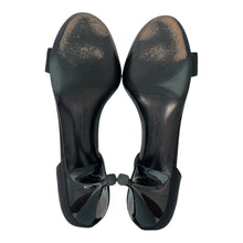 SALVATORE FERRAGAMO Black Satin D'Orsay Ruffle Open Toe High Heel Pumps, Sz 8.5 2A