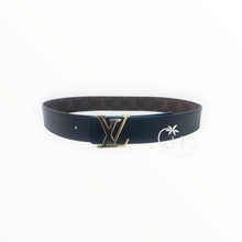 Louis Vuitton Monogram Calfskin LV Gold Initiales 40mm Buckle Reversible Belt 80/32