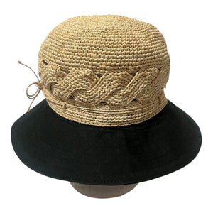 Helen Kaminski Kalola Cloche Straw/Cotton Hat