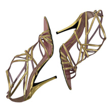 Elman Venezia Gold Strappy Heel Sandals Size 37