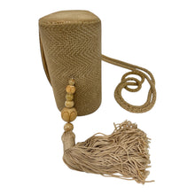 RAFAEL SÁNCHEZ Taupe suede beaded Tassel Shoulder Vintage Bag