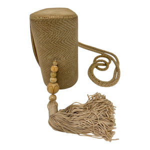 RAFAEL SÁNCHEZ Taupe suede beaded Tassel Shoulder Vintage Bag
