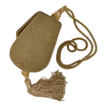 RAFAEL SÁNCHEZ Taupe suede beaded Tassel Shoulder Vintage Bag