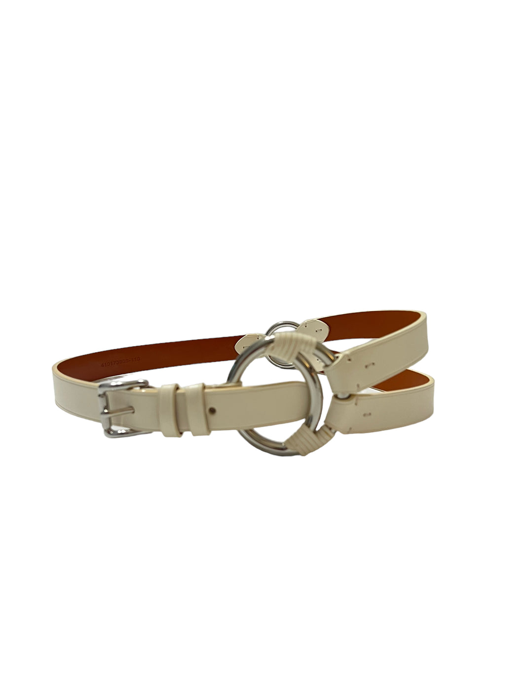 RALPH LAUREN Vachetta Leather Crescent O-Ring Equestrian TRI-STRAP Waist Belt M