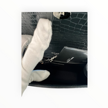 Saint Laurent Classic Monogram Tassel Crossbody Bag Crocodile Embossed Leather
