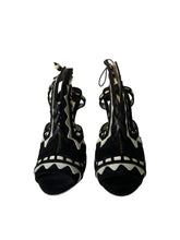 Sophia Webster Riko Black & White Suede Heels Sandals Size 39.5