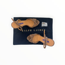 Ralph Lauren Kandice Goat Suede Ankle Strap High Heel Sandals Size 39
