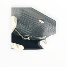 Saint Laurent Classic Monogram Tassel Crossbody Bag Crocodile Embossed Leather