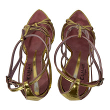 Elman Venezia Gold Strappy Heel Sandals Size 37