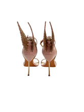 Sophia Webster Pink Leather Evangeline Open Toe Ankle Strap Glitter Sandals Size 39