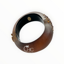Alexis Bittar Luminous Amber/ Swarovski Crystal Lucite Bracelet - Hinged Bangle