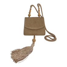 RAFAEL SÁNCHEZ Taupe suede beaded Tassel Shoulder Vintage Bag
