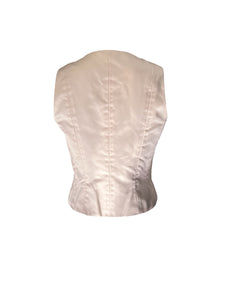 NWT Chanel Ivory Silk Tuxedo Vest Double Breasted Size 38