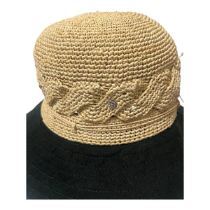 Helen Kaminski Kalola Cloche Straw/Cotton Hat