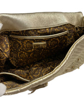 VERSACE Metallic Nappa Barocco Quilted Studded Calliope Vanitas Shoulder Bag