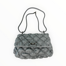 Valentino Garavani Medium Leather Gray Spike Me Quilted Shoulder Handbag