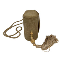 RAFAEL SÁNCHEZ Taupe suede beaded Tassel Shoulder Vintage Bag
