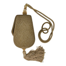 RAFAEL SÁNCHEZ Taupe suede beaded Tassel Shoulder Vintage Bag