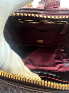 DOLCE & GABBANA Jeweled Studded Snakeskin Clutch The Dolce Box Strap Handbag