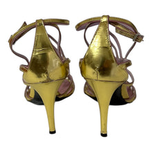 Elman Venezia Gold Strappy Heel Sandals Size 37