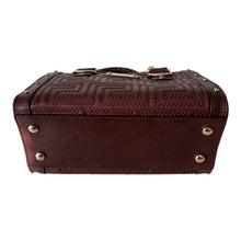 Gianni Versace Couture Brown Greca Quilt Top Handle Handbag