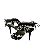 Sophia Webster Riko Black & White Suede Heels Sandals Size 39.5