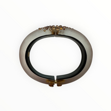 Alexis Bittar Luminous Amber/ Swarovski Crystal Lucite Bracelet - Hinged Bangle