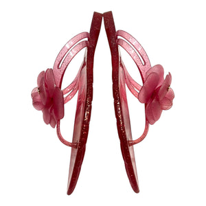 CHANEL Jelly Glitter
Camellia Thong Sandals Size 38