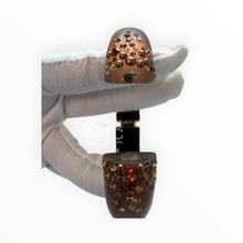 Alexis Bittar Luminous Amber/ Swarovski Crystal Lucite Bracelet - Hinged Bangle