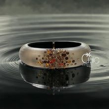 Alexis Bittar Luminous Gray Lucite Swarovski Crystal Bracelet-Hinged Bangle