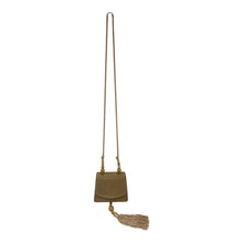 RAFAEL SÁNCHEZ Taupe suede beaded Tassel Shoulder Vintage Bag