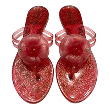 CHANEL Jelly Glitter
Camellia Thong Sandals Size 38