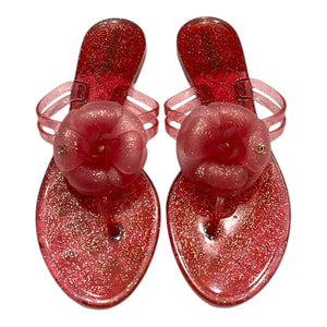 CHANEL Jelly Glitter
Camellia Thong Sandals Size 38