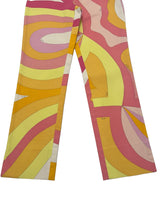 Emilio Pucci Pants Colorful Abstract Print Cropped Cotton Size 38