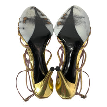 Elman Venezia Gold Strappy Heel Sandals Size 37