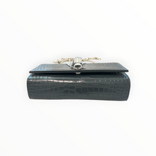 Saint Laurent Classic Monogram Tassel Crossbody Bag Crocodile Embossed Leather