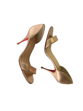 CHRISTIAN LOUBOUTIN ROSE GOLD METALLIC D’ORSAY OPEN TOE SANDALS SIZE 39