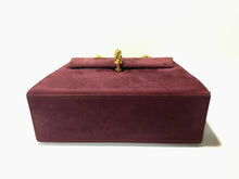 PALOMA PICASSO COUTURE CRANBERRY SUEDE UPRIGHT CHAIN SHOULDER BAG