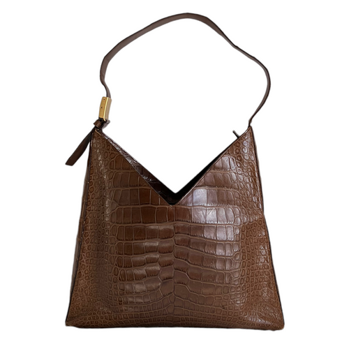 SALVATORE FERRAGAMO VINTAGE CROCODILE SHOULDER STRAP HANDBAG