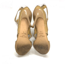 JIMMY CHOO TAN “COLLAR” PATENT LEATHER PUMPS SIZE 39