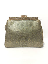 JUDITH LEIBER VINTAGE LIZARD CRYSTAL FRAME HANDBAG