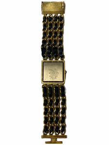 AUTHENTIC CHANEL VINTAGE WOVEN CHAIN MADEMOISELLE 18KT PLATED WRISTWATCH
