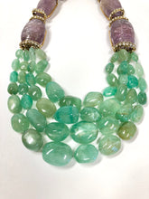 IRADJ MOINI AMETHYST AND EMERALD GREEN CRYSTAL NECKLACE