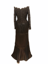 HELEN MORLEY FOR SAKS 5TH AVENUE VINTAGE SATIN/LACE GOWN